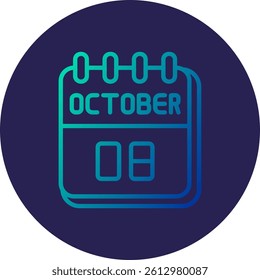 8 October Line Circle Gradient Style