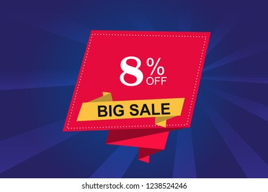 8% off discount promotion sale,  sale promo marketing.