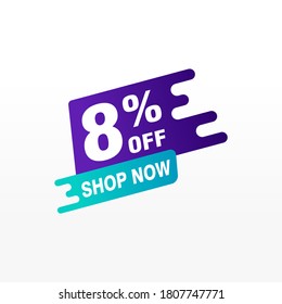 8% off discount, Sales Vector badges for Labels, , Stickers, Banners, Tags, Web Stickers, New offer. Discount origami sign banner
