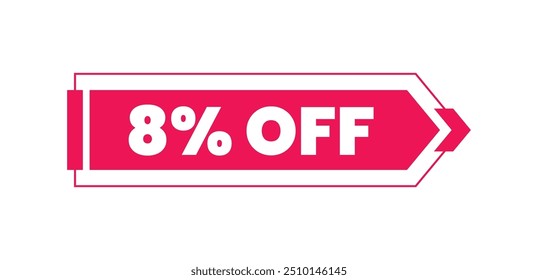 8% off Modern shopping sale banner design on a white background, Special discount, offer promo, vector illustration isolated