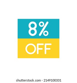 Up To 8% Off Special Offer sale sticker on white. Vector illustration