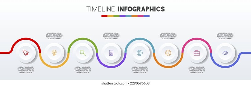 8 options or 8 steps Infographics design template and icons. use as workflow process diagram, business data  presentation, timeline layout, milestone, banner, brochure, flow chart