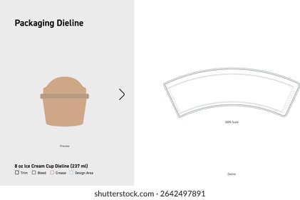 8 oz Ice Cream Cup Dieline