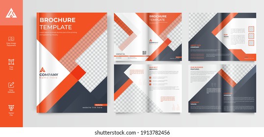 8 Pages company profile brochure Vector