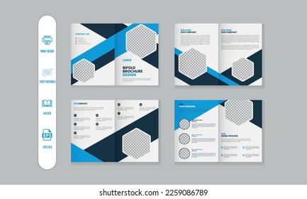 8 pages corporate modern bifold brochure and company profile, magazine,  flyer, catalog portfolio template design 
