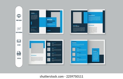 8 pages corporate modern brochure and company profile, magazine, portfolio template design