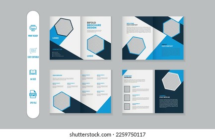 8 pages corporate modern brochure and company profile, magazine, portfolio template design