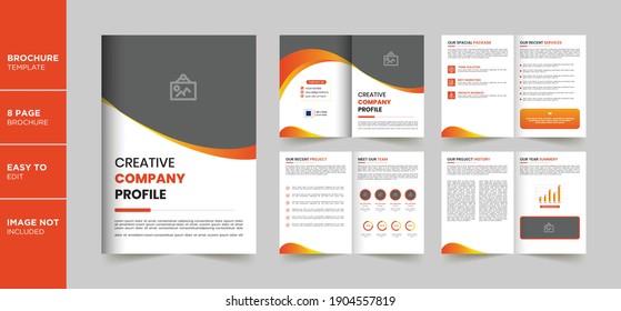 8 Pages Creative Business Brochure with modern circle shapes