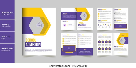8 Pages Creative Business Brochure with modern abstract shapes	