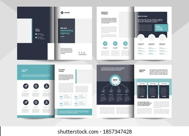 Diseño de folletos multipropósito de 8 páginas. Plantilla de folleto de negocios para empresas.