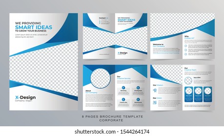 8 Pages Vector Brochure Layout Flyers Stock Vector (Royalty Free ...