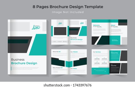 8 pages vertical company profile design, layout set design for brochure, magazine, annual report