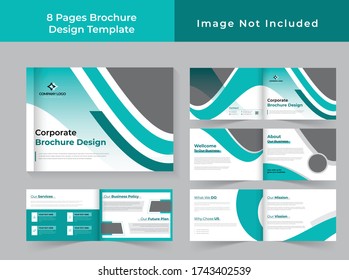 8 pages vertical company profile design, layout set design for brochure, magazine, annual report