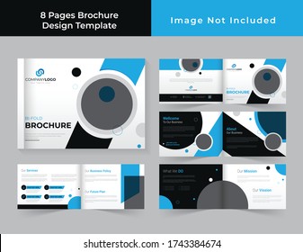 8 pages vertical template layout set design for brochure, company profile, magazine, annual report, flyer, leaflet