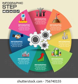 8 Parts infographic design vector and marketing icons can be used for workflow layout, diagram, report, web design. Business concept with options, steps or processes.