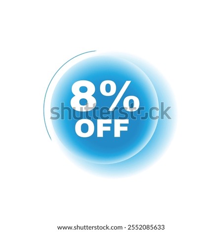 8 percent off, vector banner speech bubble icon and megaphone sign design template. Announcement design element on white background.