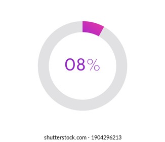 8 percent pie chart. Circle diagram business illustration, Percentage vector infographics