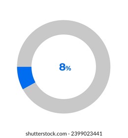 8 % Piepchart Umrisslinie, Vektorgrafik 