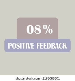 8 % percentage of positive reviews, vector art illustration of the label sign