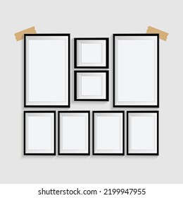 8 photo collage template. vector illustration, new collections