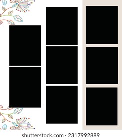 8 photo collage template. vector illustration, new collections