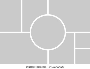8 photo collage template. vector illustration, new collections