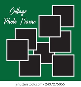 8 photo collage template. vector illustration, new collections
