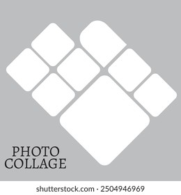 8 Foto-Collage-Vorlage. Vektorgrafik, neue Kollektionen