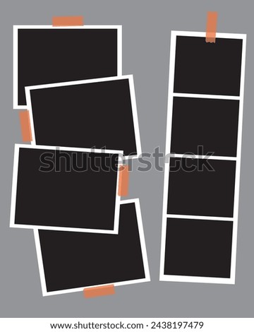8 photo collage template. vector illustration, new collections