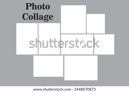 8 photos collage frame vector, photo frame collage