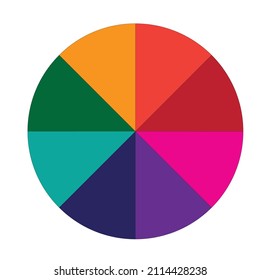 
8 pieces pie chart full colored