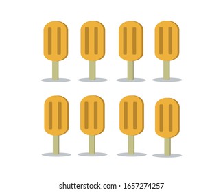 8 pieces of yellow mango ice cream