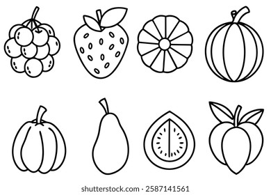 8 pitch different types fruits