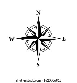 8 Point compass icon. Clipart image isolated on white background