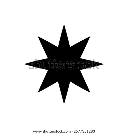 8 point star icon silhouette vector illustration design on white background.