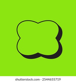 Icône zone de texte Fleur rétro 8 points. Fleur élément rétro ou Ressources avec vert Vintage couleur. Icône Étiquette. Icône Image vectorielle de haute qualité. Image vectorielle modifiable
