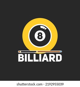 8 POOL BALL Billiard vector logo design, suitable use for symbol, icon, or element design