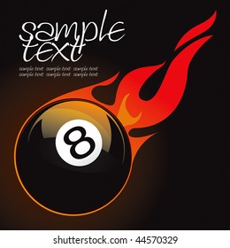 8 pool fire ball vector drawing