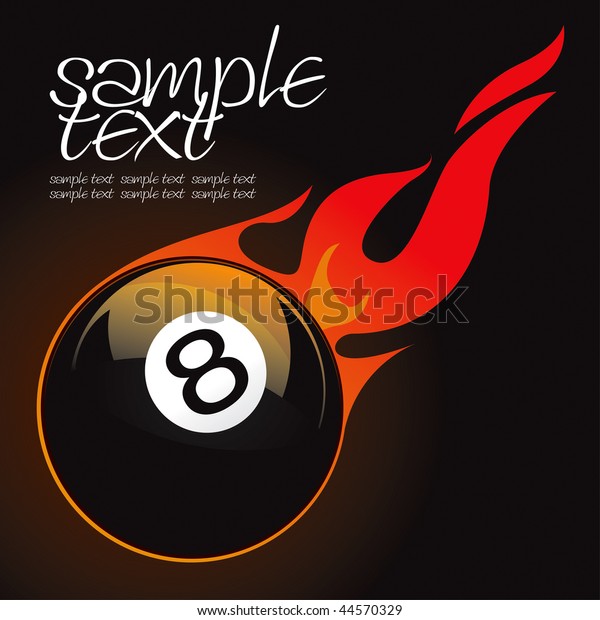 8 Pool Fire Ball Vector Drawing Stock Vector (Royalty Free) 44570329