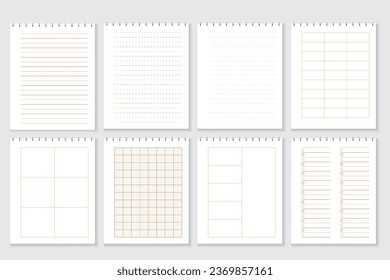 8 Printable Notebook Papers Bundle - KDP Interior