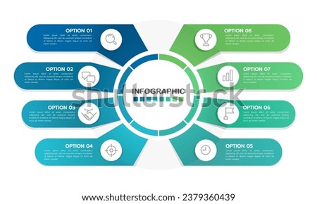 8 process infographic design template for business. Business presentation, and organization. Vector illustration.