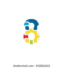 8 Puzzle number illustration. Vector Eps10