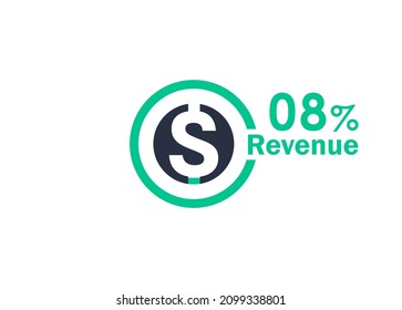 8% revenue design vector image