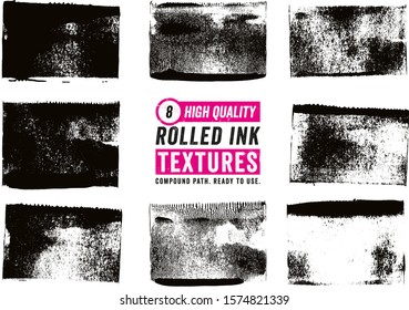 8 Rolled Ink Rectangle Textures