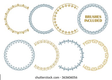 8 seamless border for decoration and design. (Brushes included).
