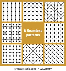 8 seamless monochrome background with squares