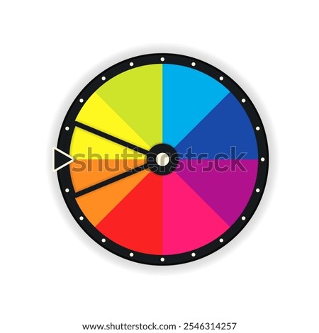 8 section blank wheel of fortune icon. Clipart image isolated on white background