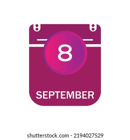 8 september, september calendar icon with date
