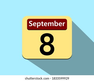 8 de septiembre - Imagen vectorial de un icono de un calendario