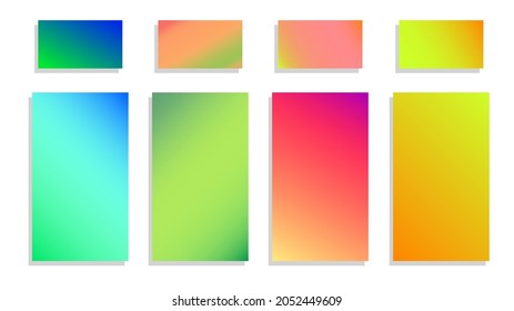 8 sets of mobile background designs with gradient vector abstract colors